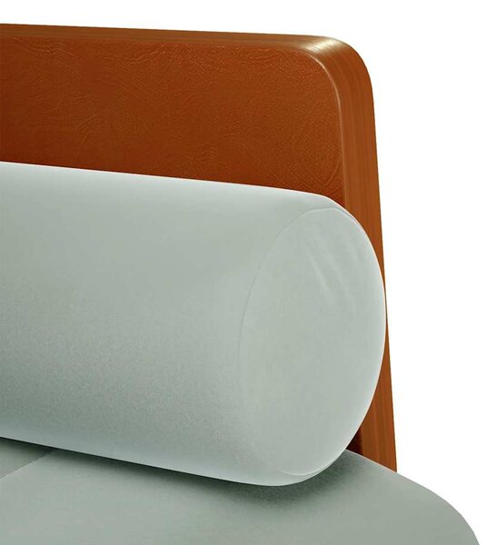Világosszürke bársony loveseat kanapé párnákkal 110 cm