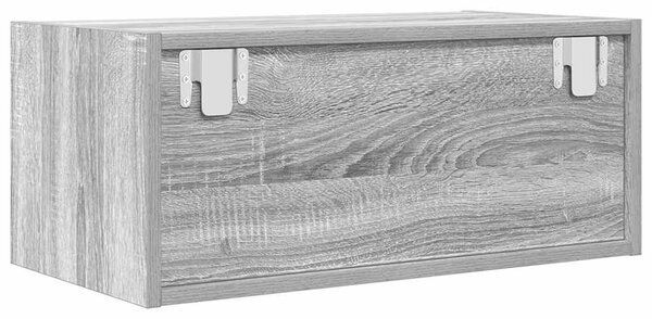 2 db szürke sonoma szerelt fa fali TV-szekrény 60x31x25,5 cm