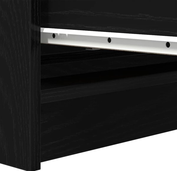 Fekete tölgy szerelt fa tálalószekrény 80x35x99 cm