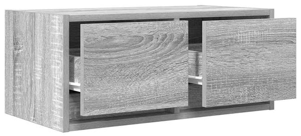 2 db szürke sonoma szerelt fa fali TV-szekrény 60x31x25,5 cm