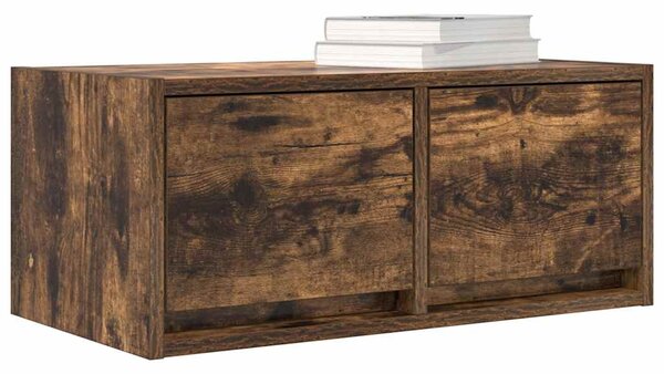 2 db füstös tölgy színű szerelt fa TV-szekrény 60x31x25,5 cm