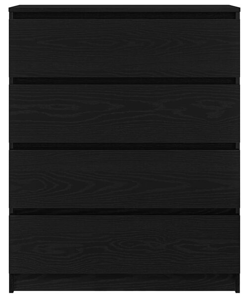 Fekete tölgy szerelt fa tálalószekrény 80x35x99 cm