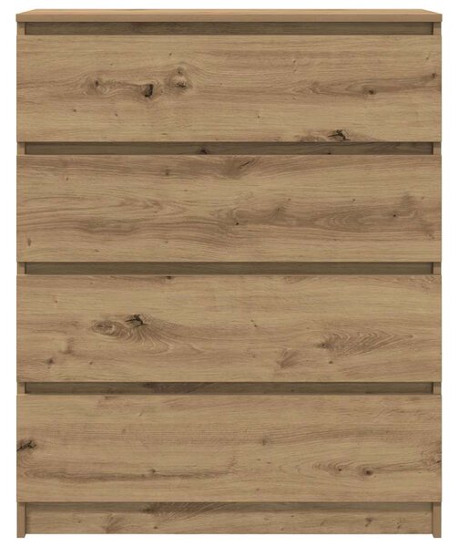Kézműves tölgy színű szerelt fa tálalószekrény 80x35x99 cm