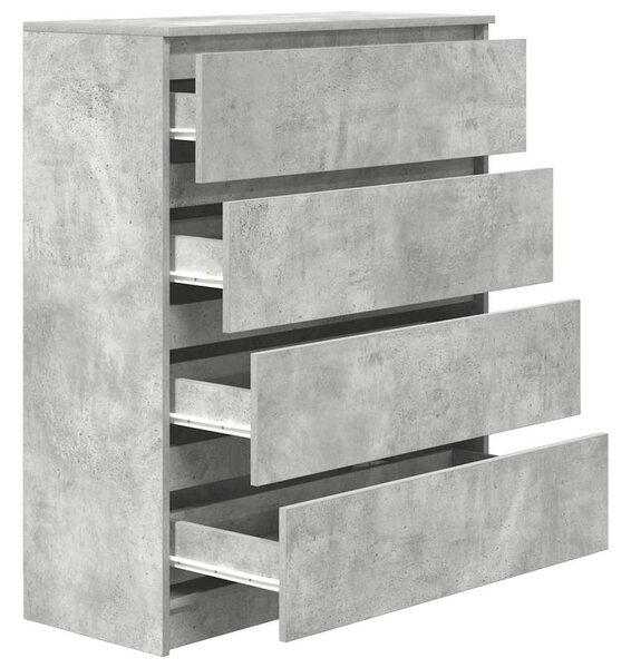 Betonszürke szerelt fa tálalószekrény 80x35x99 cm