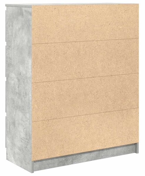 Betonszürke szerelt fa tálalószekrény 80x35x99 cm