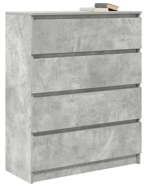 Betonszürke szerelt fa tálalószekrény 80x35x99 cm