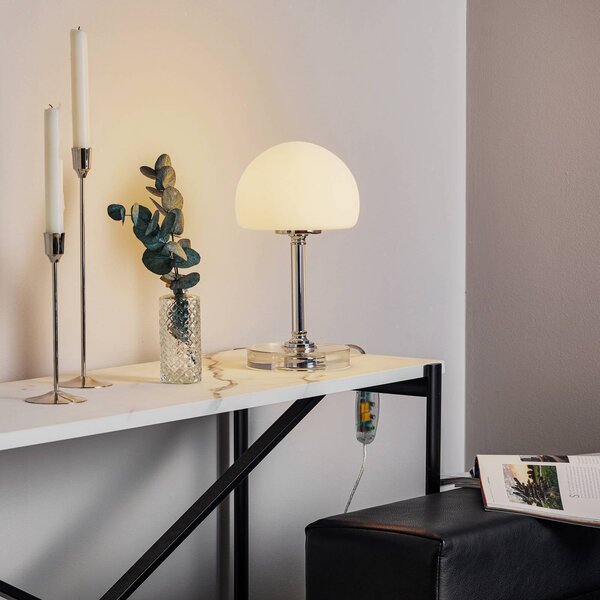 Steinhauer Ancilla LED asztali lámpa, krómozott, 30 cm-es fokozatú fényerő-szabályzóval,, dimmelhető, Króm / ezüst, Nappali / Étkező, fém, Modern