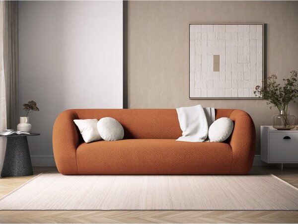Narancssárga buklé kanapé 230 cm Essen – Cosmopolitan Design