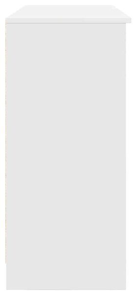 Fehér szerelt fa tálalószekrény fiókos 101x35x76 cm