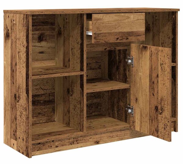 Antik fa szerelt fa tálalószekrény fiókos 101x35x76 cm