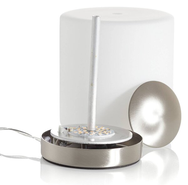 Fabas Luce Simi dimmelhető asztali lámpa érintő.funkcióval,, Fehér / opál, Nappali / Étkező, fém, Modern