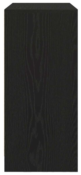 Fekete tölgy szerelt fa tálalószekrény fiókos 80x34x76 cm