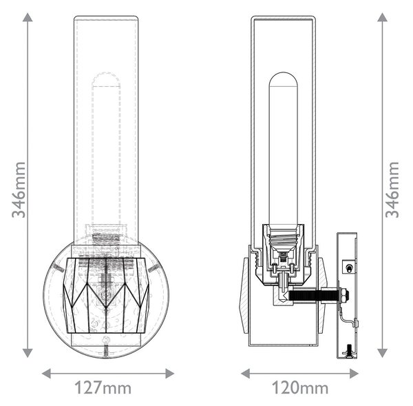Hinkley lighting klasszikus fali lámpa ellison fekete nikkel átlátszó elshk-ellison1-bk-bn IP44