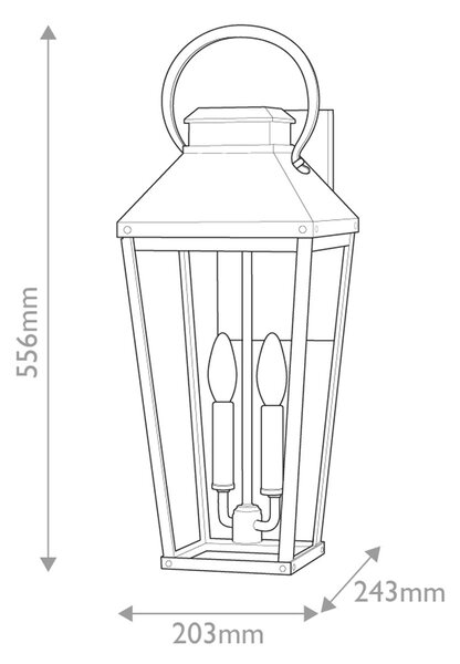Hinkley lighting klasszikus kültéri fali lámpa dawson barna fekete átlátszó elshk-dawson-l IP44
