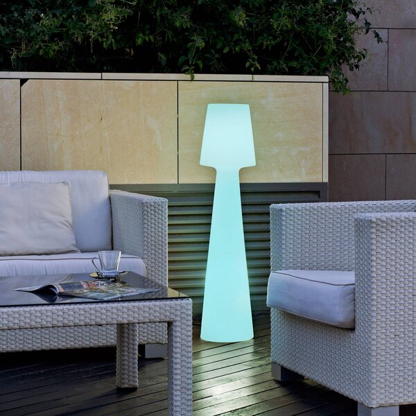 Newgarden Lola LED állólámpa, újratölthető akkumulátorral, magasság 110 cm, dimmelhető, Fehér / opál, Műanyag, Modern