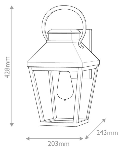 Hinkley lighting klasszikus kültéri fali lámpa dawson barna fekete átlátszó elshk-dawson-m IP44