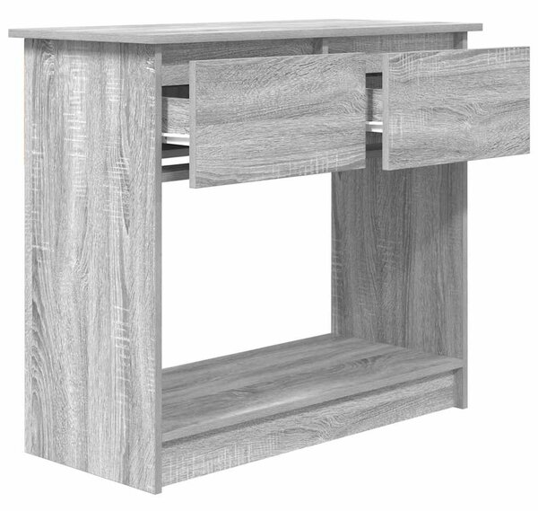 Szürke sonoma színű konzolasztal fiókokkal 85,5x38,5x74,5 cm