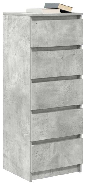 Betonszürke szerelt fa tálalószekrény fiókos 37,5x35x99 cm