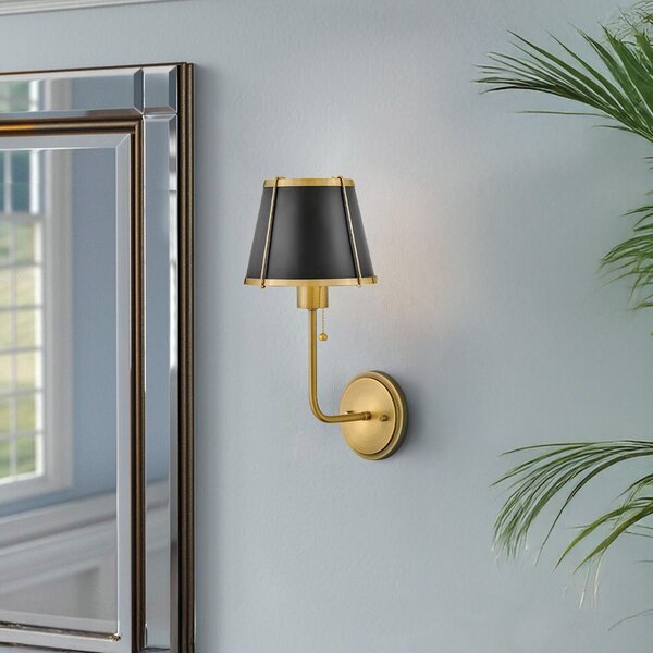 Hinkley lighting klasszikus fali lámpa clarke fekete sárgaréz elshk-clarke1-br-bk