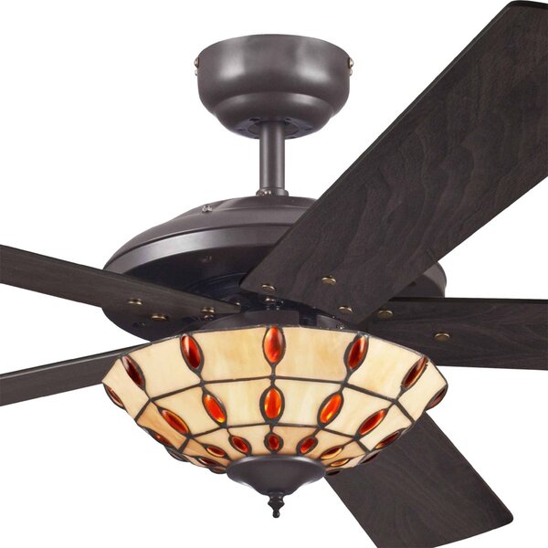 Westinghouse Comet T – ventilátor Tiffany-világítással, Sötét fa, Nappali / Étkező, Fa, Modern