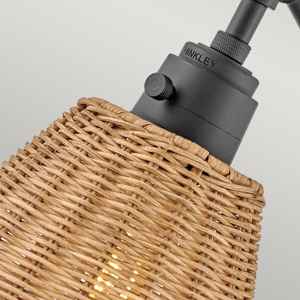 Hinkley lighting klasszikus boho fali lámpa arti fekete faipari elshk-arti-1w-bk-nr