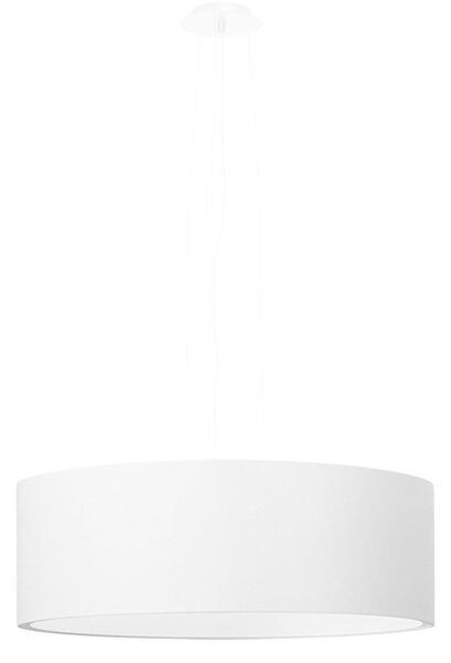 Fehér függőlámpa üveg-textil búrával ø 45 cm Paktor – Nice Lamps