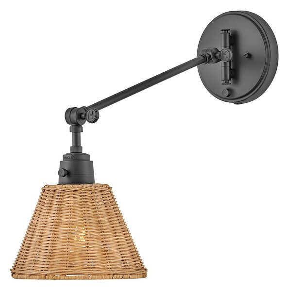 Hinkley lighting klasszikus boho fali lámpa arti fekete faipari elshk-arti-1w-bk-nr
