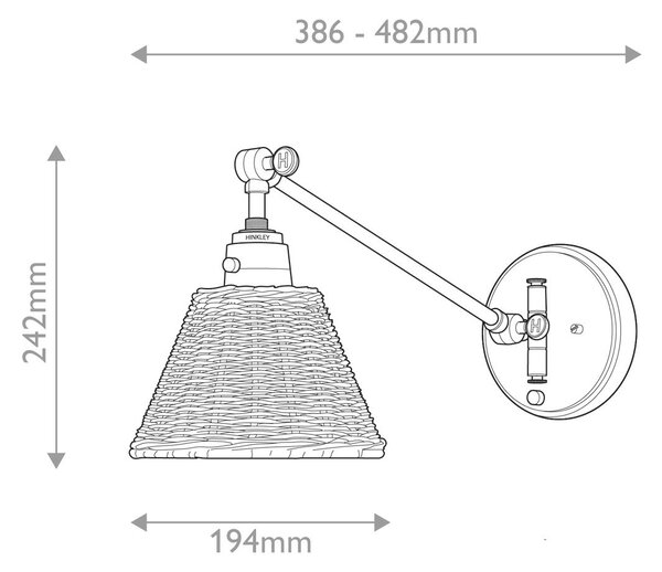 Hinkley lighting klasszikus boho fali lámpa arti fekete faipari elshk-arti-1w-bk-nr