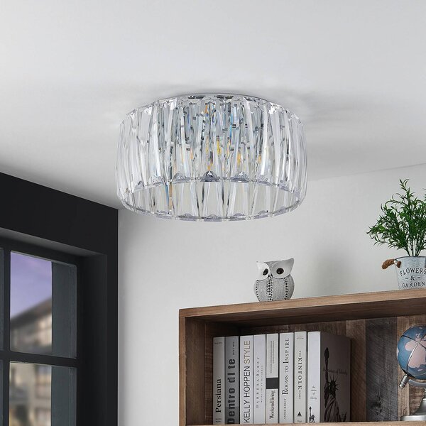 Lindby mennyezeti lámpa Sofia, átlátszó, akril, Ø 46cm, dimmelhető, Tiszta / átlátszó, Nappali / Étkező, Műanyag, Modern
