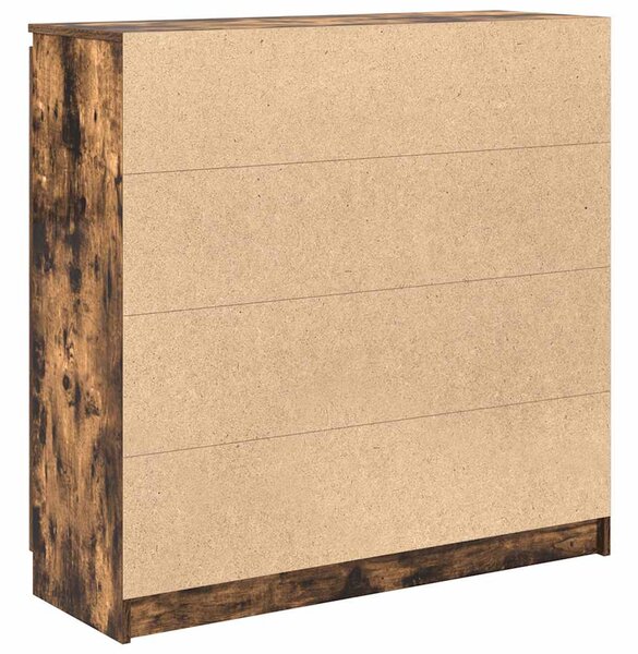 Füstölt tölgy szerelt fa tálalószekrény fiókos 100,5x35x98,5 cm
