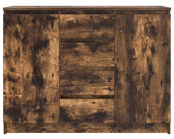 Füstölt tölgy szerelt fa tálalószekrény fiókos 100,5x35x76 cm