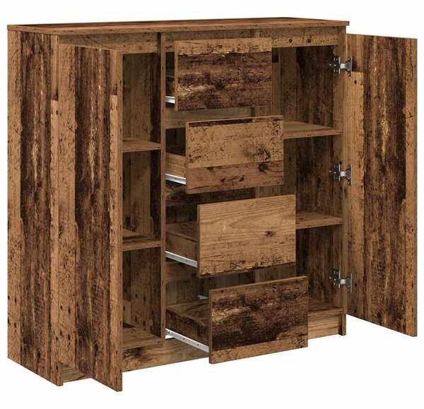 Antik fa szerelt fa tálalószekrény fiókos 100,5x35x98,5 cm