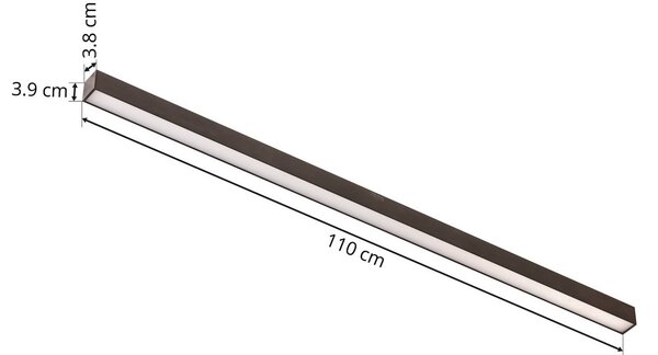 PURE LED mennyezeti lámpa Lines, 110 cm, antracit, CCT, távirányítóval, dimmelhető, Fekete, Nappali / Étkező, Alumínium, Modern