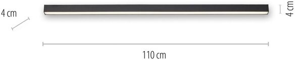 PURE LED mennyezeti lámpa Lines, 110 cm, antracit, CCT, távirányítóval, dimmelhető, Fekete, Nappali / Étkező, Alumínium, Modern