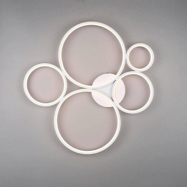 Trio Lighting LED mennyezeti lámpa Rondo, fehér matt, dimmelhető, Fehér / opál, Nappali / Étkező, fém, Modern