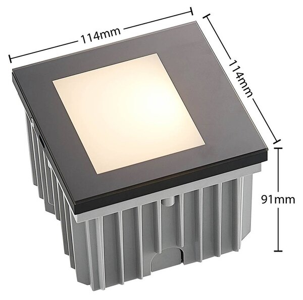 Arcchio LED fali süllyesztett lámpa Zamo, fekete, 11 cm, IP65, dimmelhető, Fekete, Folyosó, Alumínium, Modern