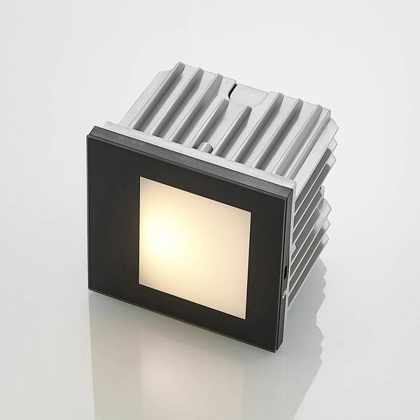 Arcchio LED fali süllyesztett lámpa Zamo, fekete, 11 cm, IP65, dimmelhető, Fekete, Folyosó, Alumínium, Modern