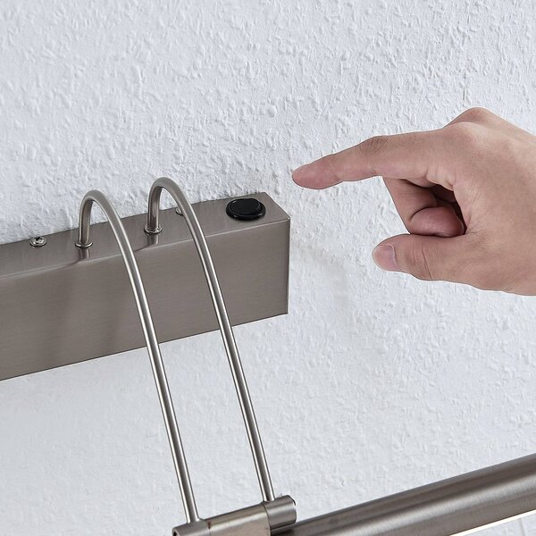 Lindby LED-es képvilágító lámpa Mailine, 69 cm, nikkel, kapcsoló, Alu / szürke / cink, Nappali / Étkező, fém, Modern