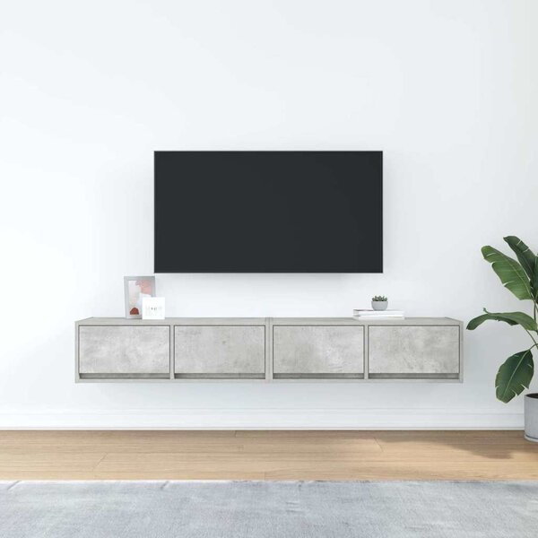 2 db betonszürke szerelt fa TV-szekrény 80x31x25,5 cm