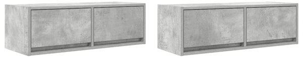 2 db betonszürke szerelt fa TV-szekrény 80x31x25,5 cm