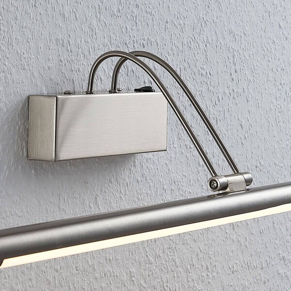 Lindby LED-es képvilágító lámpa Mailine, 69 cm, nikkel, kapcsoló, Alu / szürke / cink, Nappali / Étkező, fém, Modern
