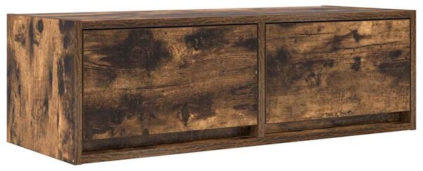 2 db füstös tölgy színű szerelt fa TV-szekrény 80x31x25,5 cm