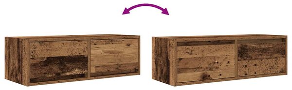 Antik fa színű szerelt fa TV-szekrény 80x31x25,5 cm