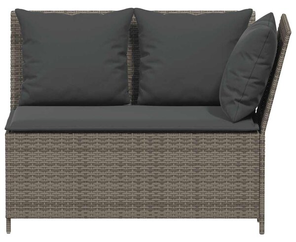 3 részes szürke polyrattan kerti ülőgarnitúra párnákkal