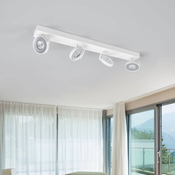 Philips Clockwork LED mennyezeti lámpa fehér 4-égő, dimmelhető, Fehér / opál, Nappali / Étkező, fém, Modern