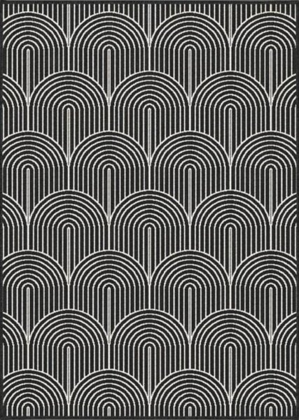 Fekete-fehér kültéri szőnyeg 120x170 cm Pangli Black – Hanse Home