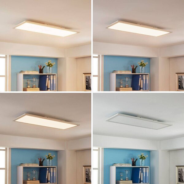 Arcchio Enja LED panel, 79,5 cm x 29,5 cm, dimmelhető, Fehér / opál, Dolgozószoba / Iroda, Alumínium