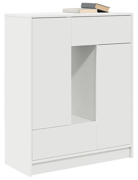 Fehér komód fiókokkal és ajtókkal 73x31x90 cm