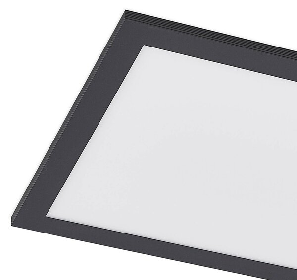 Lindby LED panel Nelios, 80 x 30 cm, CCT, fekete, fém, dimmelhető, Fekete, Konyha, Alumínium, Modern