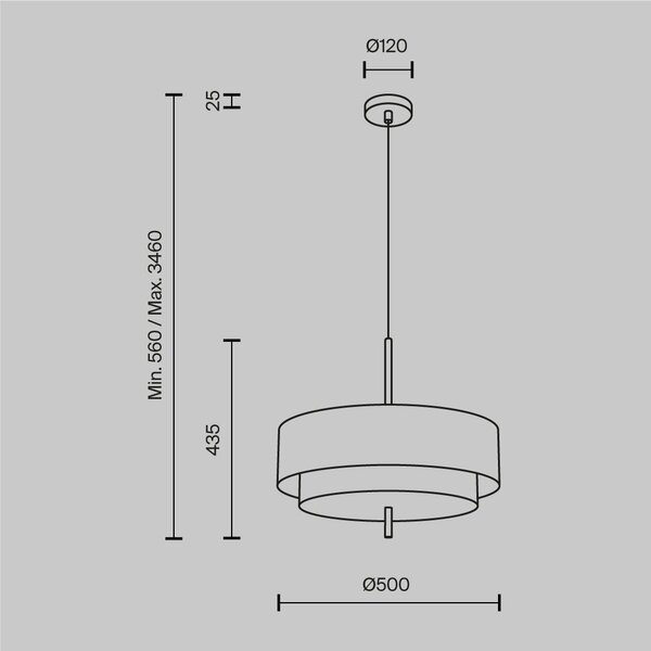 Maytoni modern függeszték bergamo fehér fekete mymod613pl-05w